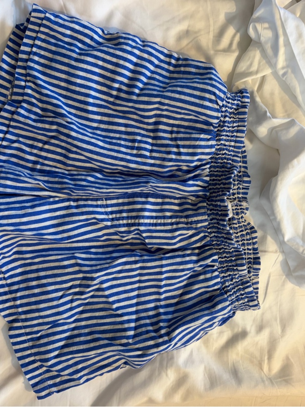 WeWoreWhat Blue and White Striped High Waist Shorts